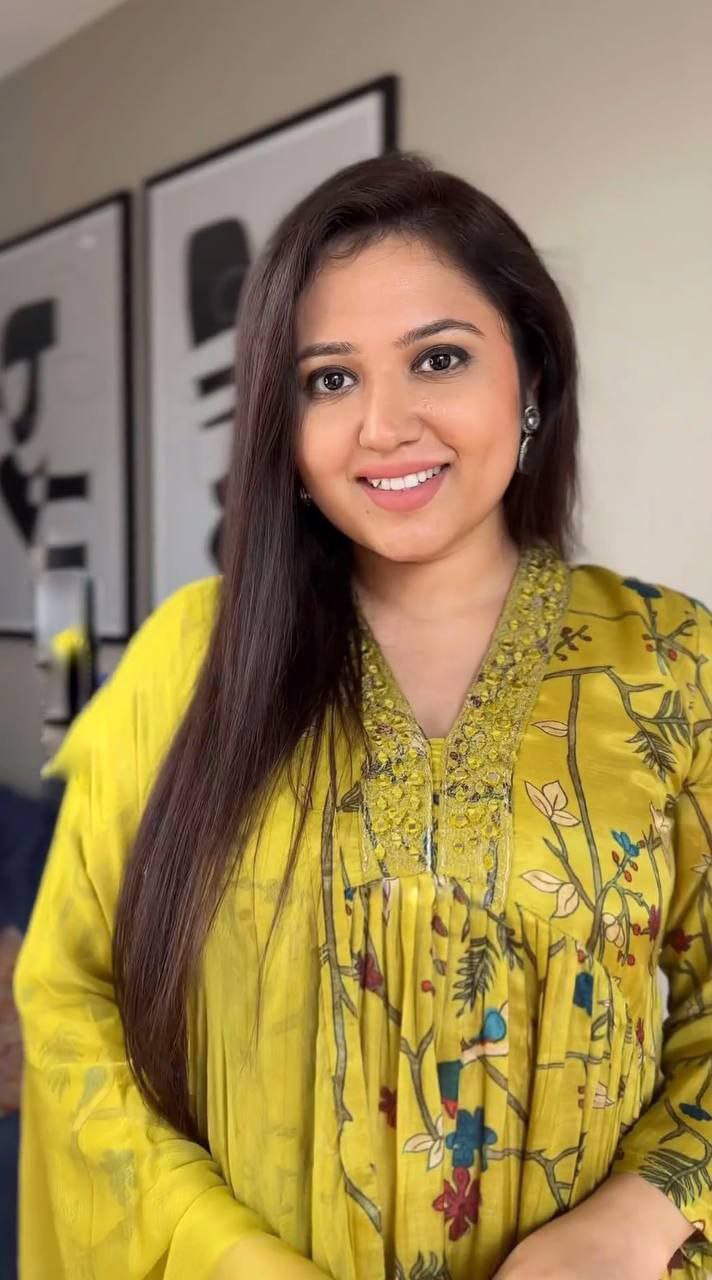 Yellow Digital Print Rayon Full-Stitched Embroidered Anarkali Gown with pant and Dupatta