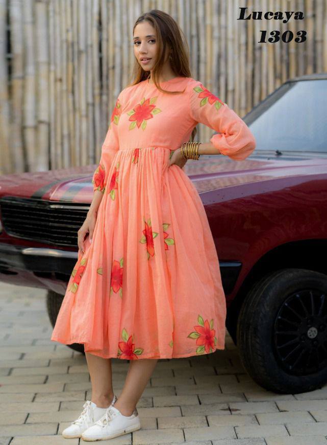 Beautiful Faux georgette Digital Flower Print with full lining Women Party Daily wear Western Midi Dress