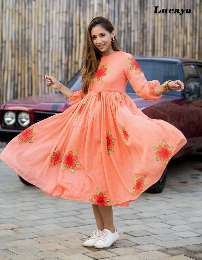 Beautiful Faux georgette Digital Flower Print with full lining Women Party Daily wear Western Midi Dress