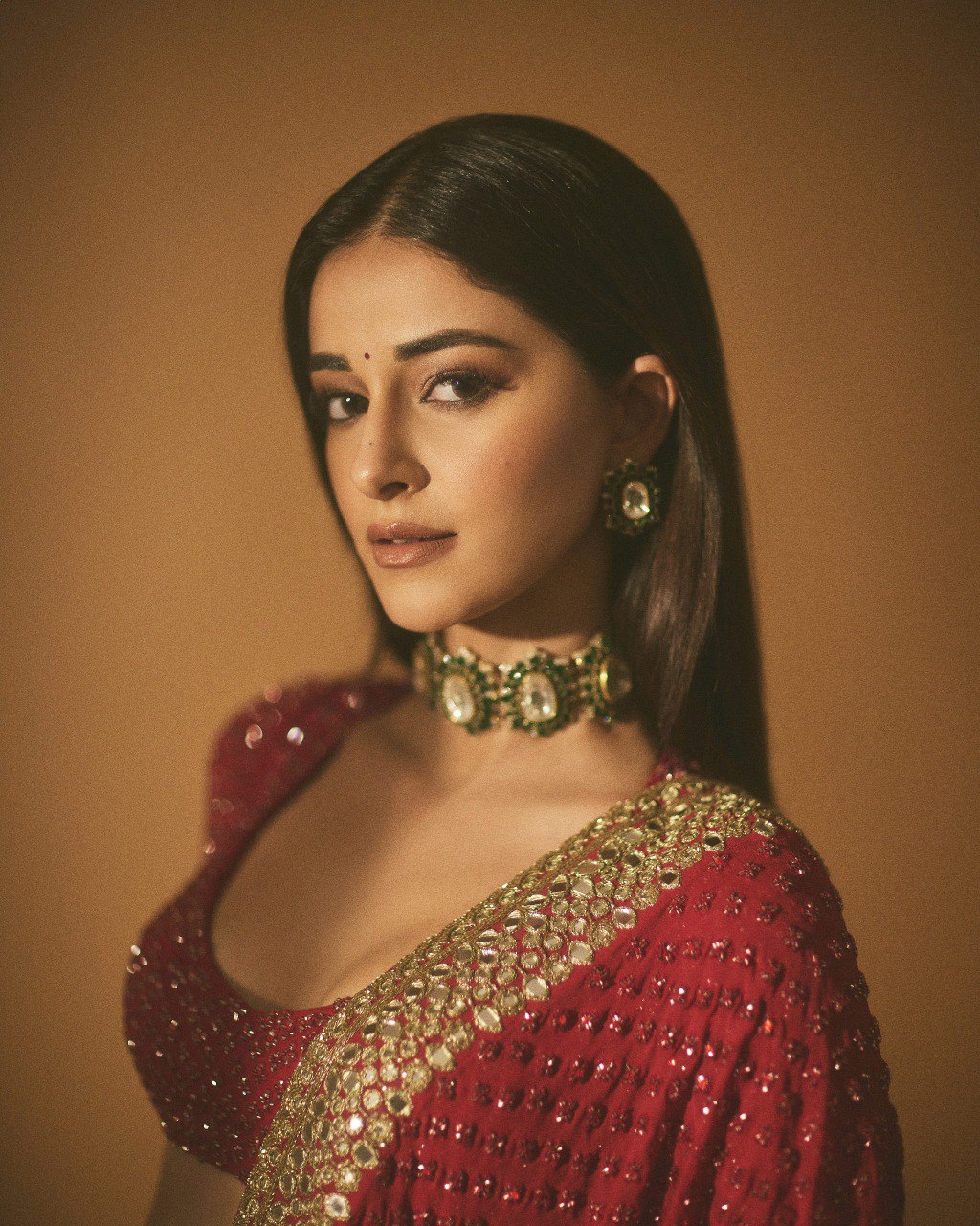 RED PRESENTING PURE FAUX GEORGETTE DESIGNER SAREE WITH PREMIUM EMBROIDERY AND SEQUENCE WORK