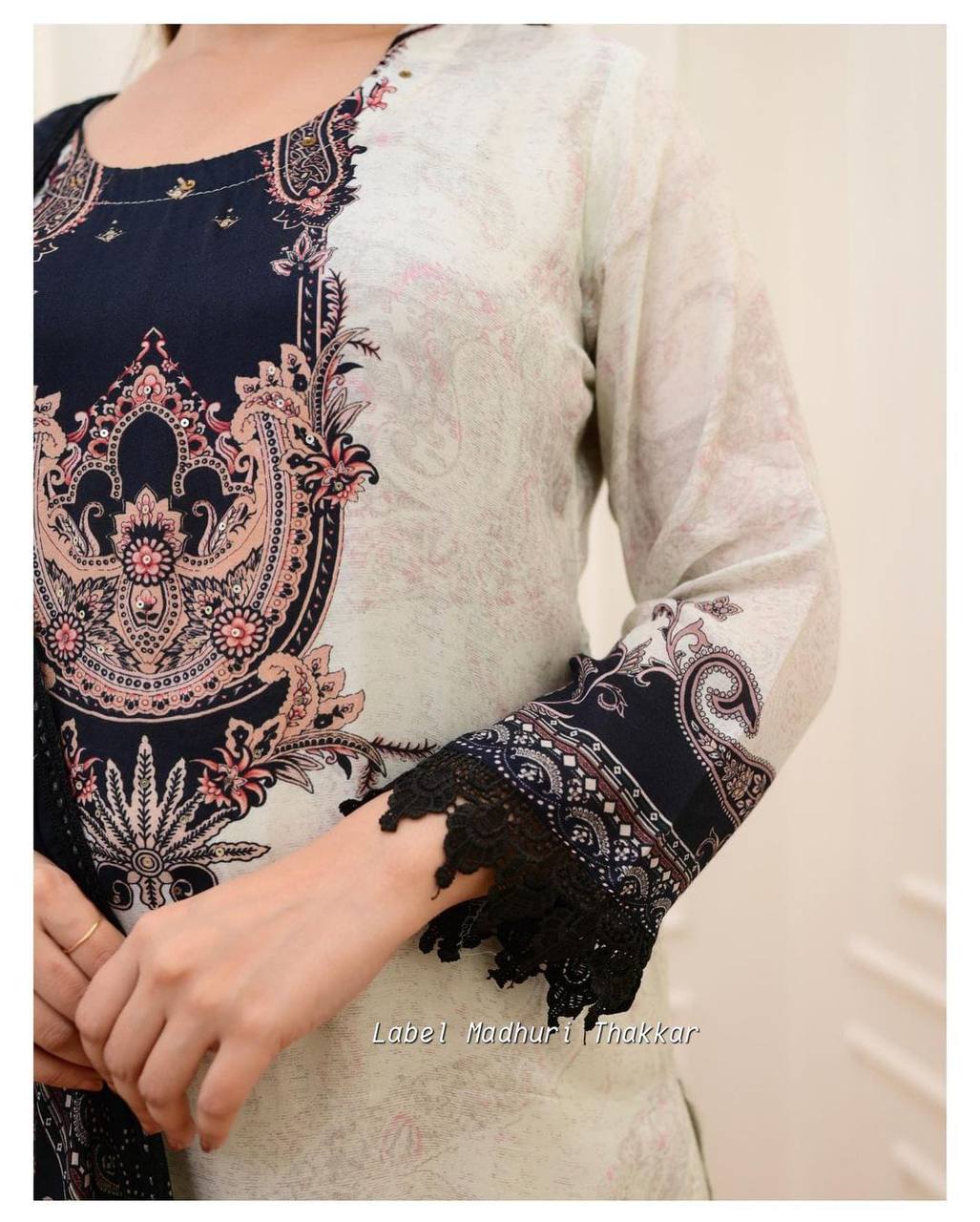 Black and White Beautiful Smart attractive Pakistani sequence embroidered kurta pant and dupatta