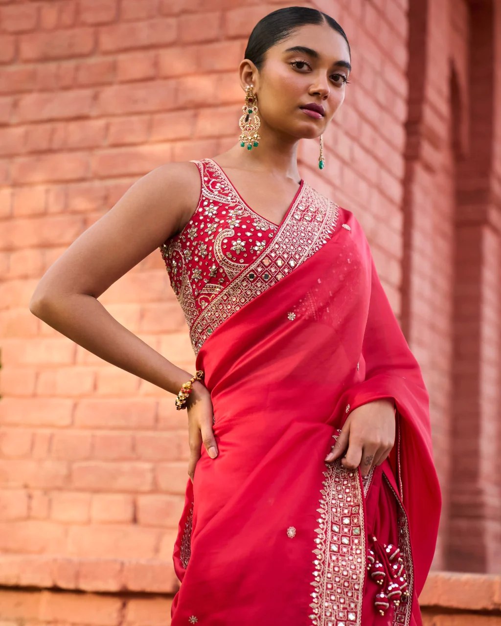 Red Color Beautiful Rangoli Silk Embroidery Sequence & Thread Work Saree,Wedding Wear Saree,Saree For US Woman, Red Saree,Bollywood Saree