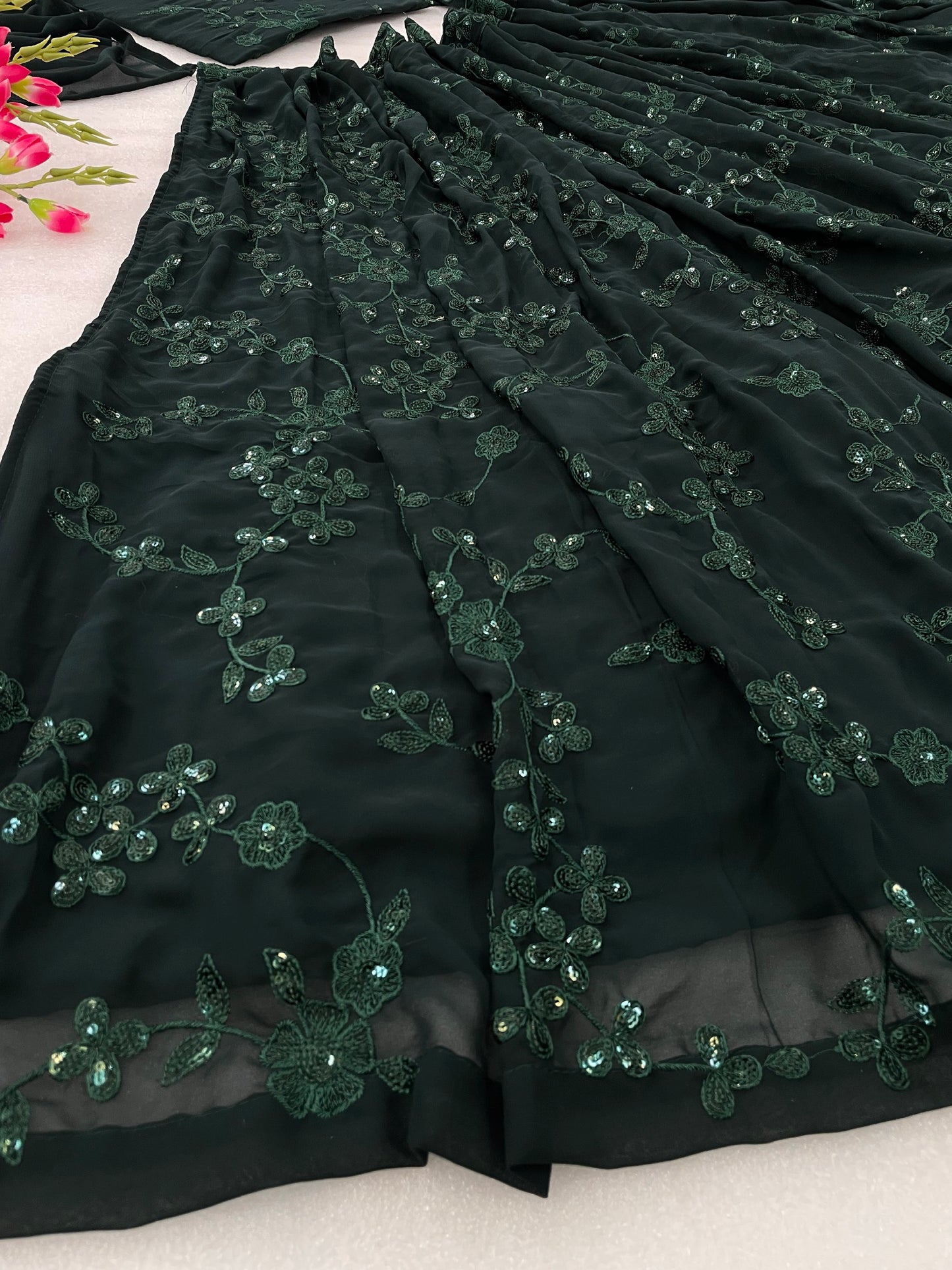 Green Designer lehenga choli Indian wedding wear embroidered Semi stitched lehenga choli with dupatta