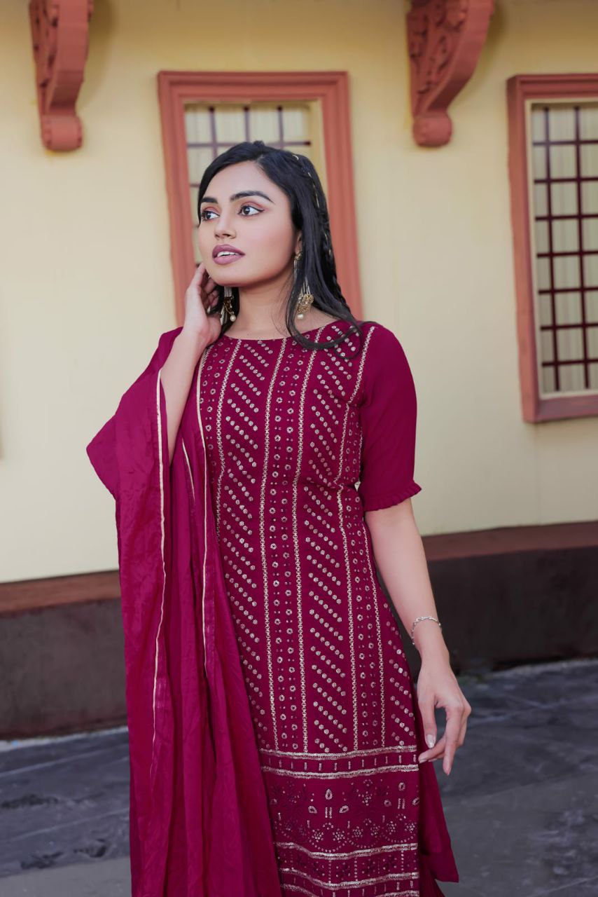 Deep Pink Salwar Kameez Suit For Women Latest Designer Kurta Palazzo set Indian Wedding Festival Wear Shalwar Suit Traditional Dresses
