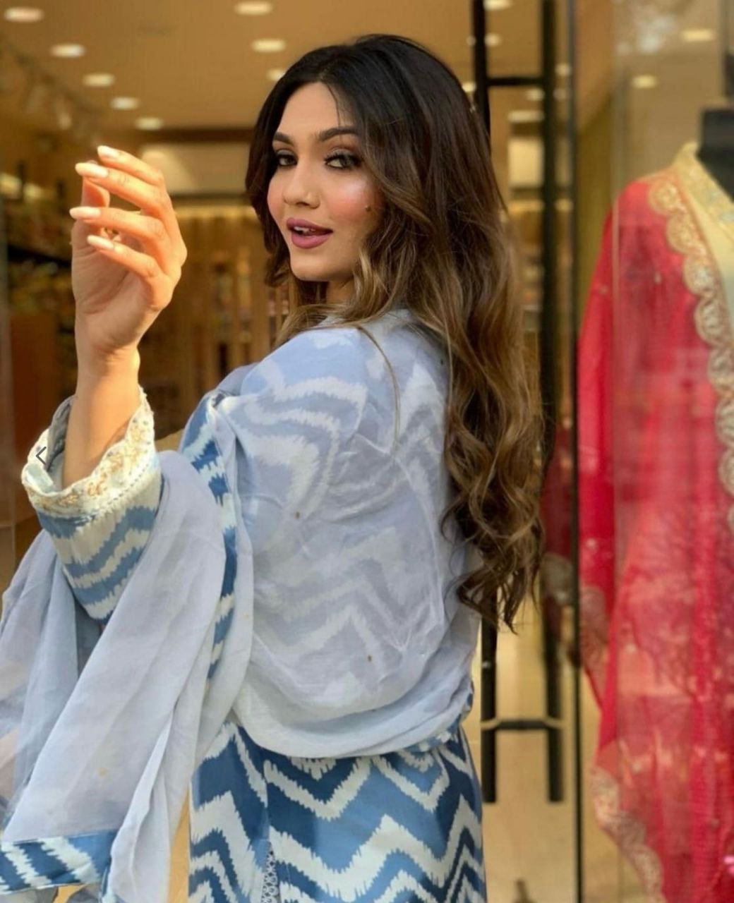 Blue Color Women Embroidered Straight Slik Kurta with Pants & Dupatta