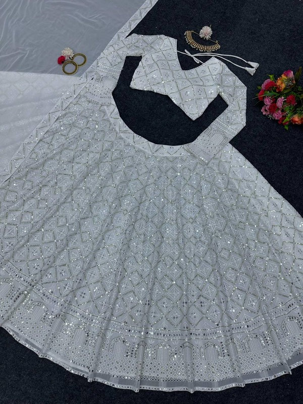Black Color Indian Wedding Lehenga Choli With Heavy Sequence Lehenga Choli