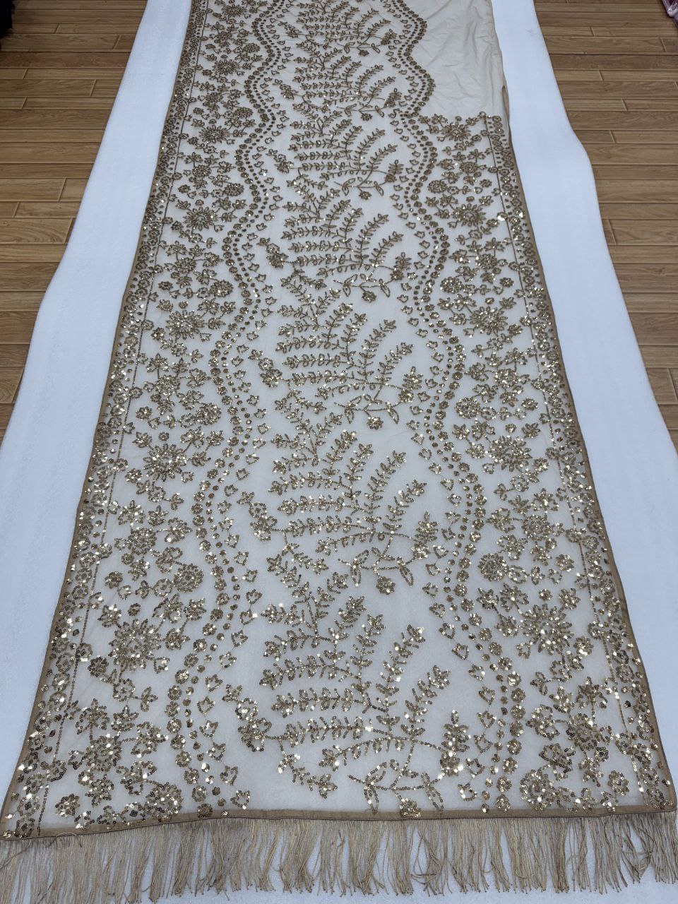 Heavy Quality Butterfly Net Heavy 5mm Sequins Embroidery work in Saree | 4.4 Mtr Work | Blouse of Net With Heavy Embroidery