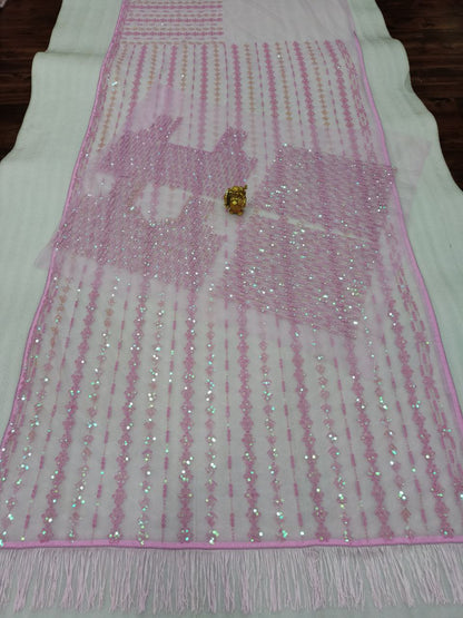 Indian Wedding Saree  Heavy Embroidery work  Blouse Party Wear Saree For Women And Girls