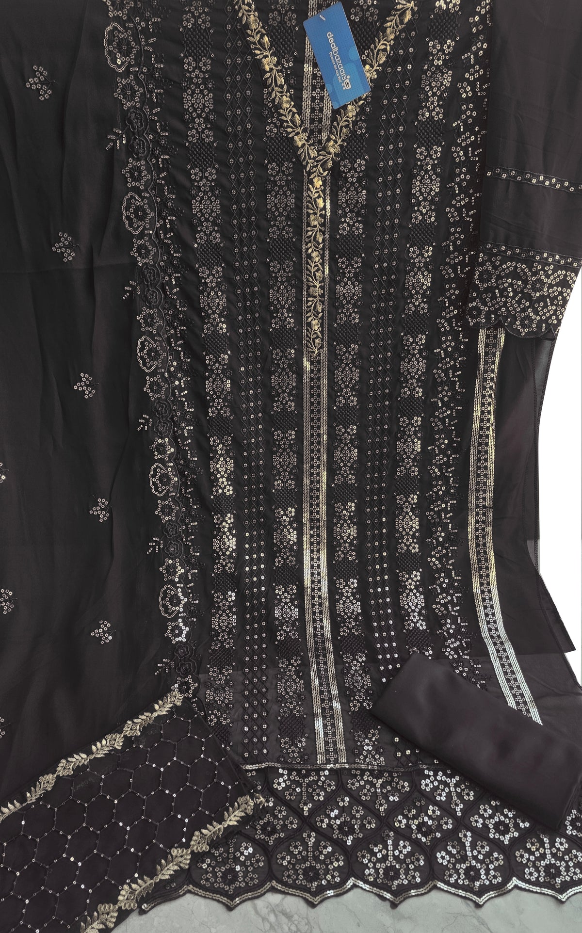 Heavy Work Georgette Sequence Embroidery Semi-Stitched Wonderful Pakistani Outfit