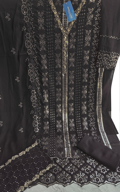 Heavy Work Georgette Sequence Embroidery Semi-Stitched Wonderful Pakistani Outfit
