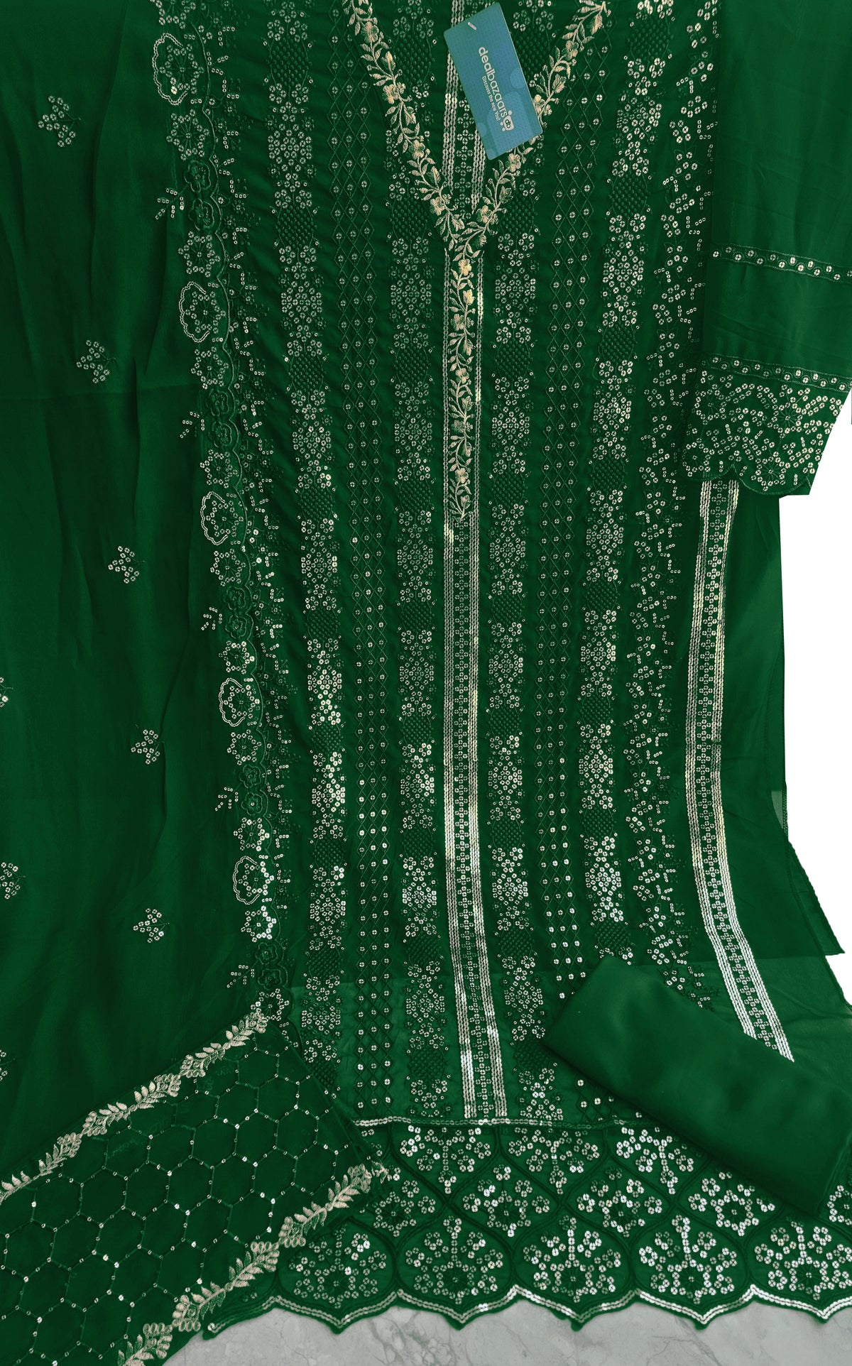 Heavy Work Georgette Sequence Embroidery Semi-Stitched Wonderful Pakistani Outfit