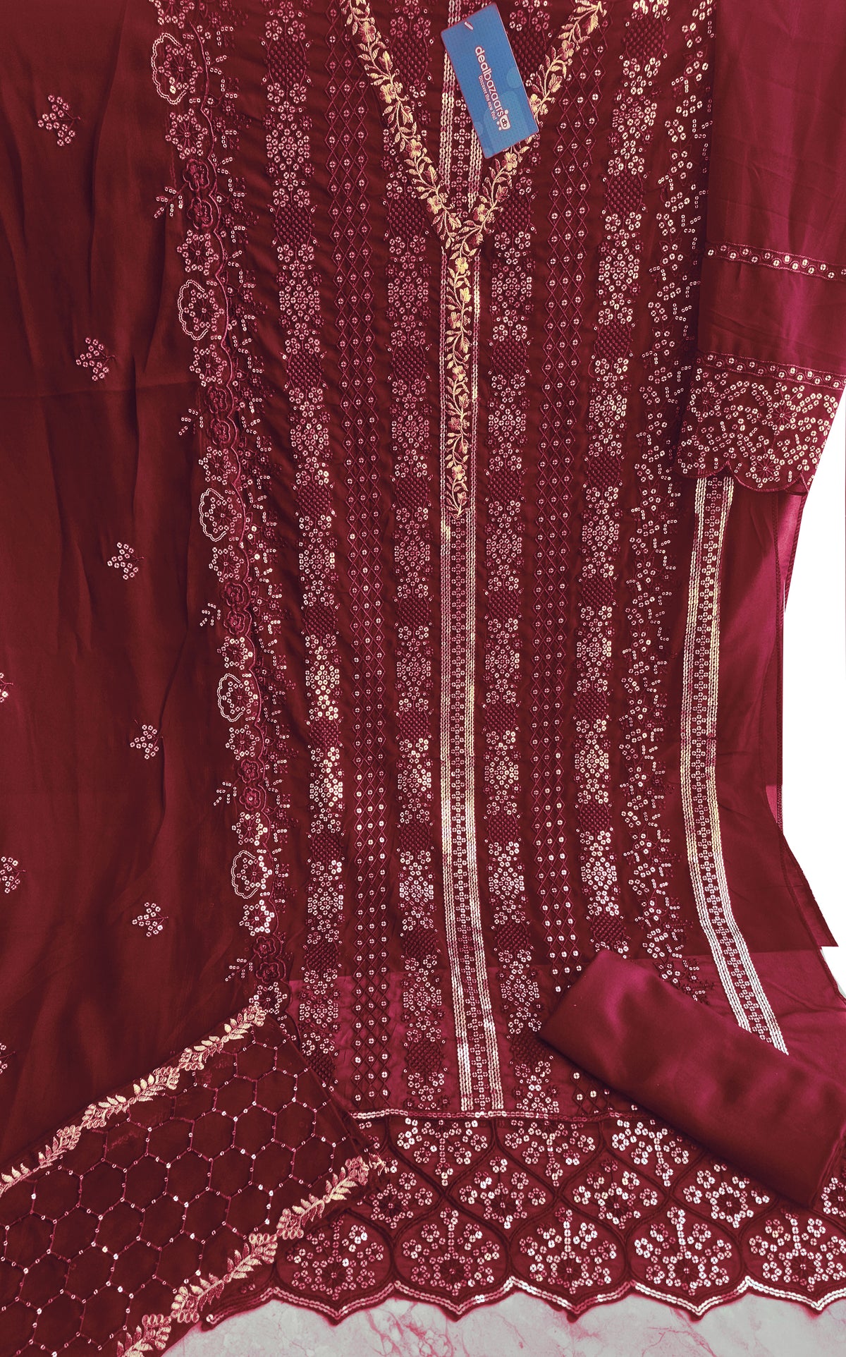 Heavy Work Georgette Sequence Embroidery Semi-Stitched Wonderful Pakistani Outfit