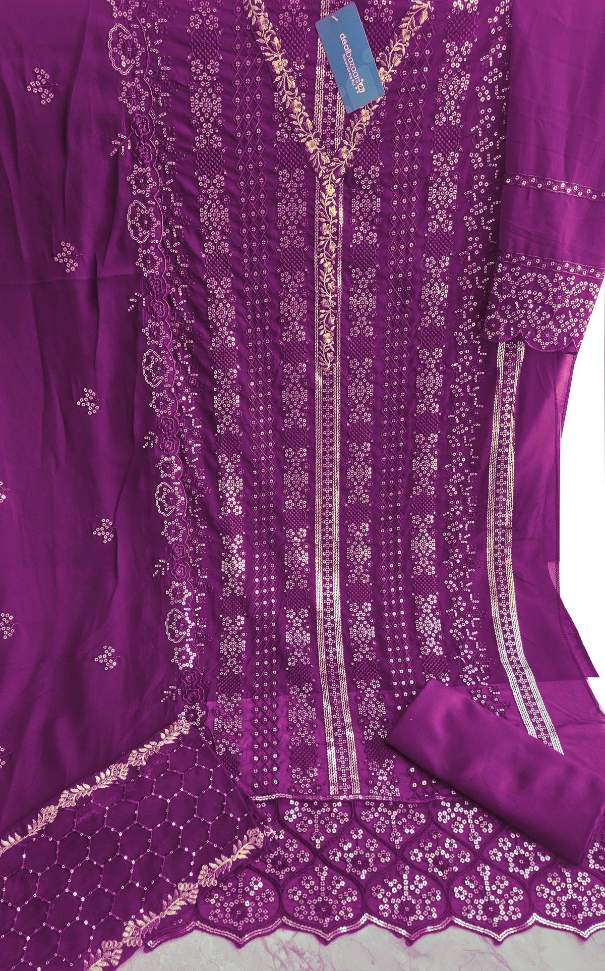 Heavy Work Georgette Sequence Embroidery Semi-Stitched Wonderful Pakistani Outfit