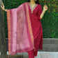 Designers Kurta Pent Set, Premium Roman Silk & Kurta Full Inner Cotton with Hand Work Neckline, Dupatta Heavy Chanderi jacquard With Digital Print With Latkan