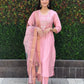 Designers Kurta Pent Set, Premium Roman Silk & Kurta Full Inner Cotton with Hand Work Neckline, Dupatta Heavy Chanderi jacquard With Digital Print With Latkan