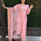 Designers Kurta Pent Set, Premium Roman Silk & Kurta Full Inner Cotton with Hand Work Neckline, Dupatta Heavy Chanderi jacquard With Digital Print With Latkan