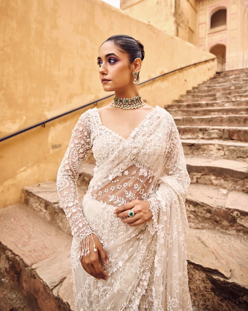 Heavy Butterfly Net Saree with 5mm Sequin Embroidery & Zalar Pallu