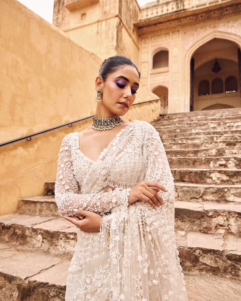 Heavy Butterfly Net Saree with 5mm Sequin Embroidery & Zalar Pallu