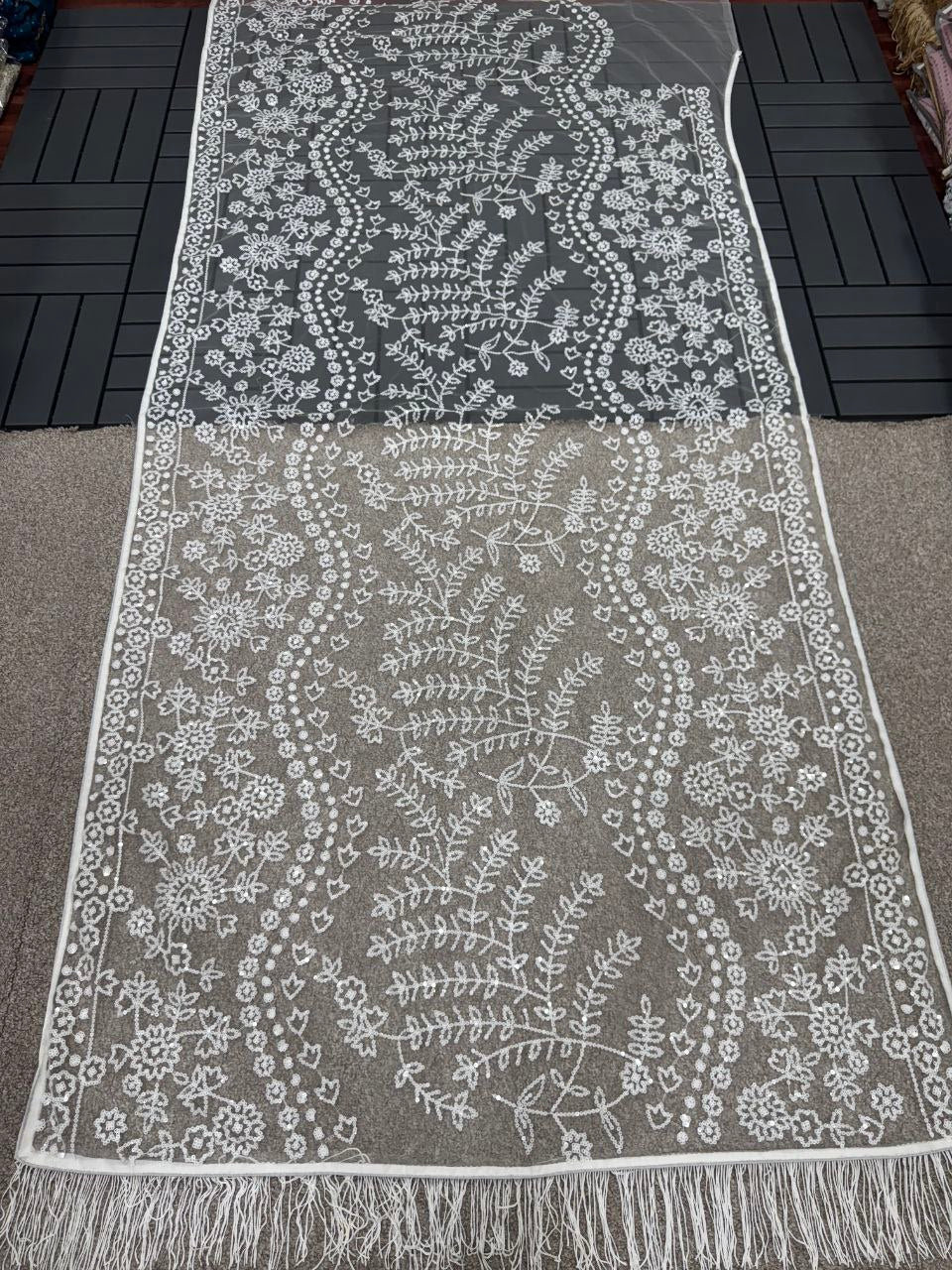 Heavy Butterfly Net Saree with 5mm Sequin Embroidery & Zalar Pallu