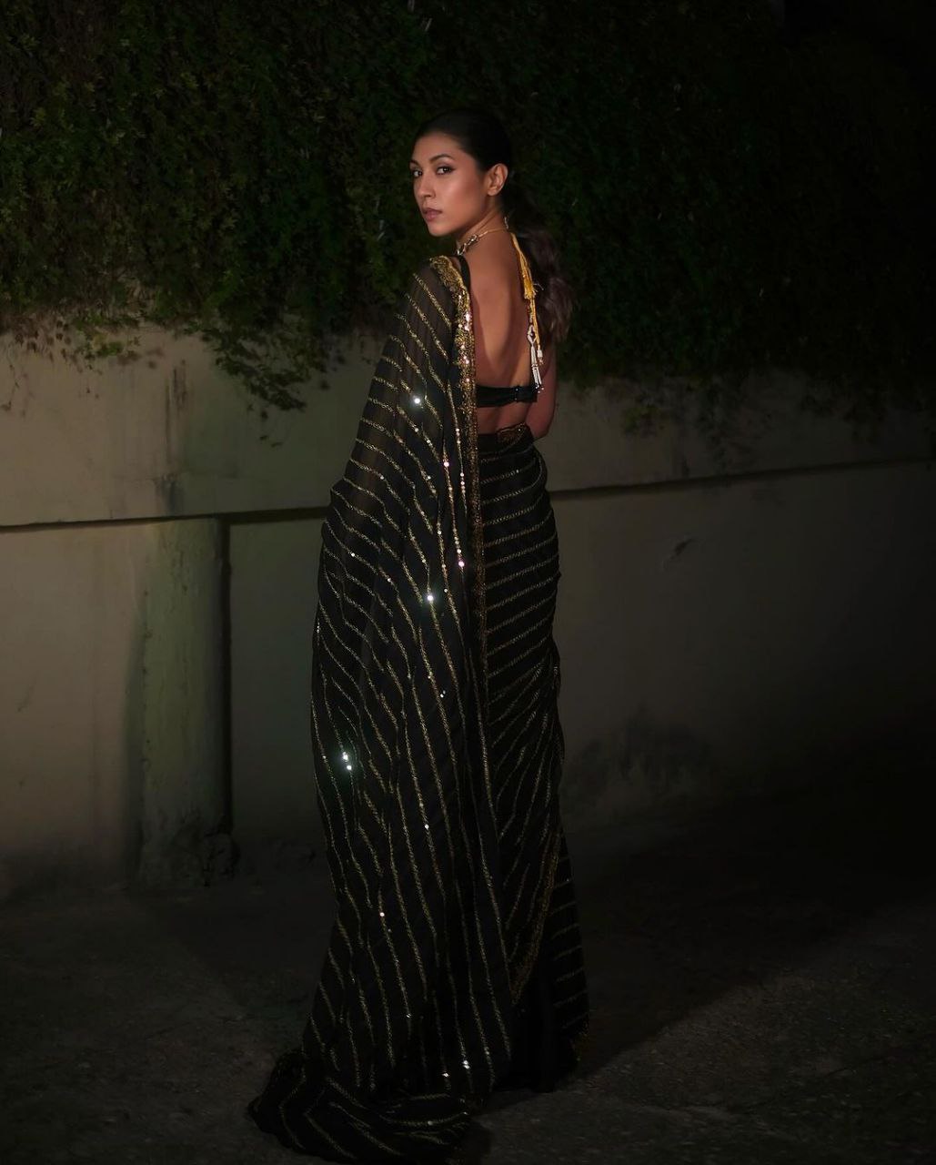 Premium Georgette Saree with Heavy Sequin Embroidery & Silk Blouse – Bridal/Occasion Wear