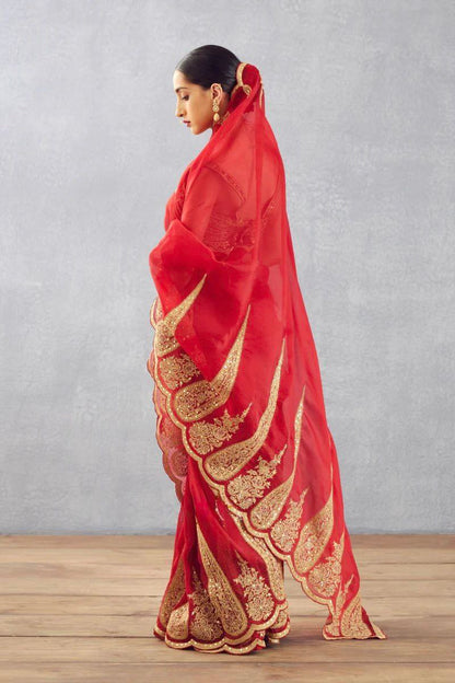 Designer Organza Tissue Saree with Sequins & Cording Work | Cutwork Design | Banglori Silk Heavy Embroidered Blouse