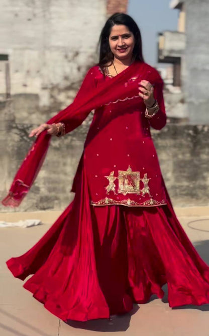 Women’s Natural Crepe Silk Embroidered Lehenga Choli Set with Dupatta | Sequin, Zari & Beads Hand Work | Fully Stitched Party & Wedding Wear