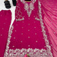 Designer Pure Faux Georgette Silk Top & Plazzo Set with Dupatta – Multi-Needle Sequins & Zari Embroidery