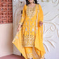 Elegant Faux Georgette Silk Kurti Set with Bottom & Lace-Embellished Dupatta – Multi-Needle Sequins Work (Fully Stitched