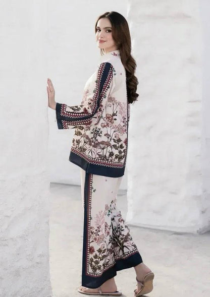 Elegant Pure Satin Crape Silk Co-Ord Set – Digital Print Top & Pant with Micro Silk Inner