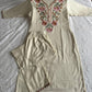 Designers Kurti Pent, Pure Khadi Cotton, Cotton Inner (Full), Embroidery With Sequence Work, 3/4 With Embroidery Work Lace