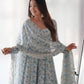 PURE CHIFFON FLORAL PRINT FABRIC FULLY FLAIR ANARKALI, WITH DUPPTA SET, PENT READY TO WEAR