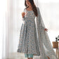PURE CHIFFON FLORAL PRINT FABRIC FULLY FLAIR ANARKALI, WITH DUPPTA SET, PENT READY TO WEAR