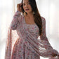 PURE CHIFFON FLORAL PRINT FABRIC FULLY FLAIR ANARKALI, WITH DUPPTA SET, PENT READY TO WEAR