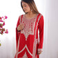 BEAUTIFUL PURE VICHITRA SILK FABRIC STRAIGHT FIT KURTA WITH DUPPTA SET,TROUSERS,READY TO WEAR