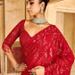 New Bollywood Blockbuster Heavy Georgette Saree with Multicolor Sequin Embroidery & Zalar Pallu