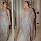 Bollywood Kareena Kapoor Khan Inspired Faux Georgette Saree with Heavy Sequin Embroidery & Cutwork Lace Border