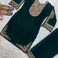 Designer Heavy Viscose Velvet Suit Set with Full Embroidery & Sequins Work Fully Stitched Top and Pant for Women Party & Wedding Wear