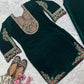 Designer Heavy Viscose Velvet Suit Set with Full Embroidery & Sequins Work Fully Stitched Top and Pant for Women Party & Wedding Wear