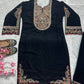 Designer Heavy Viscose Velvet Suit Set with Full Embroidery & Sequins Work Fully Stitched Top and Pant for Women Party & Wedding Wear