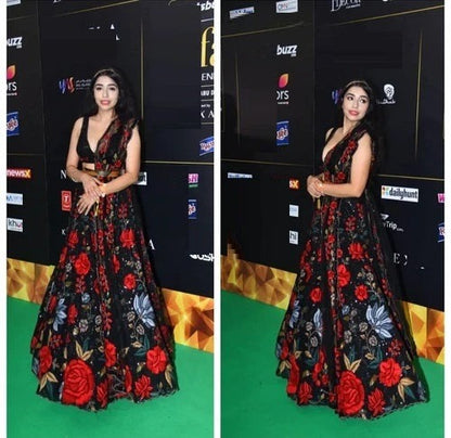 Black Wedding Speciel Mono Net Fabric Lehenga Choli Set Made by Sequins Embroidered Work With Cancan & Canvas Patta