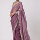 Heavy Faux Georgette Saree with Sequin Work, Mirror Lace Border & Embroidered Blouse