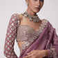 Heavy Faux Georgette Saree with Sequin Work, Mirror Lace Border & Embroidered Blouse