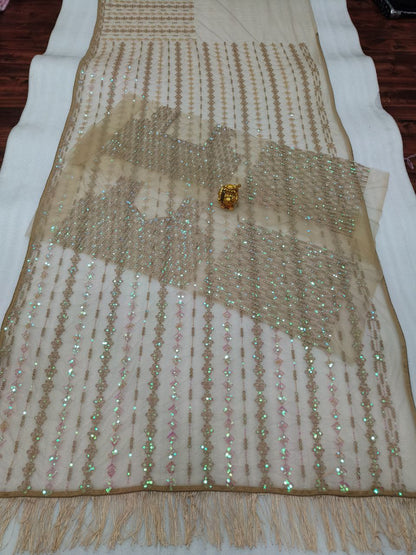 Indian Wedding Saree  Heavy Embroidery work  Blouse Party Wear Saree For Women And Girls