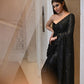 Black Color Georgette Base Sequined Work Designer Embroidered Saree