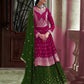 Beautiful Rama Anarkali Style Shalwar Kameez Lengha Suits Embroidery Sequence Worked Designer Hand Made Salwar Kameez Dupatta Dress