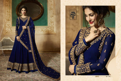 Wine Indian Stylish Designer Bollywood Party Wear Anarkali Salwar Suit Dress Material Unstitched For Women