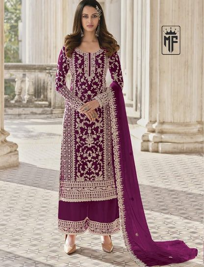 Beautiful Pink White Floral Print Kurta Palazzo & Dupatta Set, Women Straight Kurta Pant Set, Pakistani 3 Piece Shalwar Kameez Readymade Set