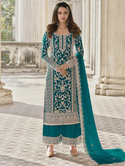 Beautiful Chiku White Floral Print Kurta Palazzo & Dupatta Set, Women Straight Kurta Pant Set, Pakistani 3 Piece Shalwar Kameez Readymade Set