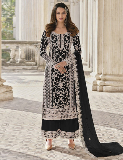 Beautiful Rama White Floral Print Kurta Palazzo & Dupatta Set, Women Straight Kurta Pant Set, Pakistani 3 Piece Shalwar Kameez Readymade Set