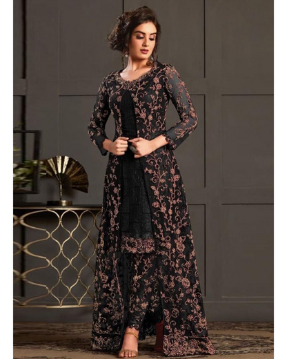 Wine Designer Salwar Kameez Pant Suits Indian Pakistani Wear Shalwar Trouser Pant with Long Shrug Dress